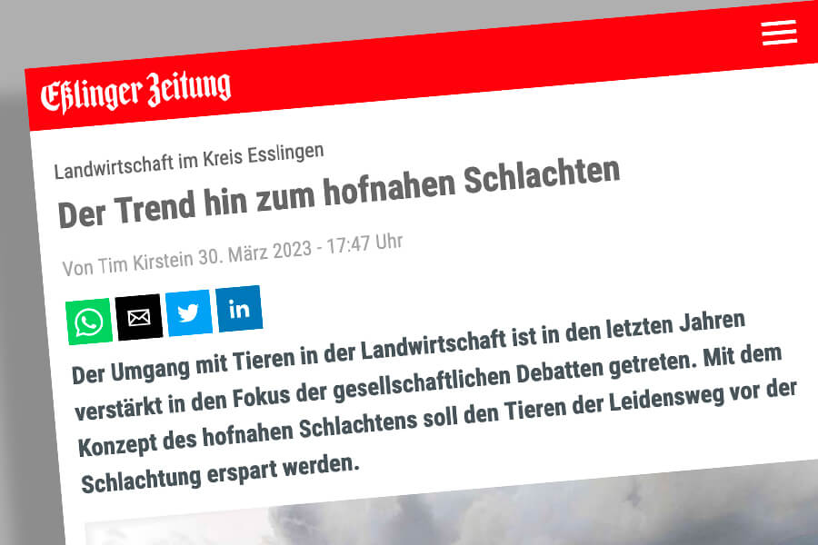 Artikel in der Esslinger Zeitung vom 30.3.23